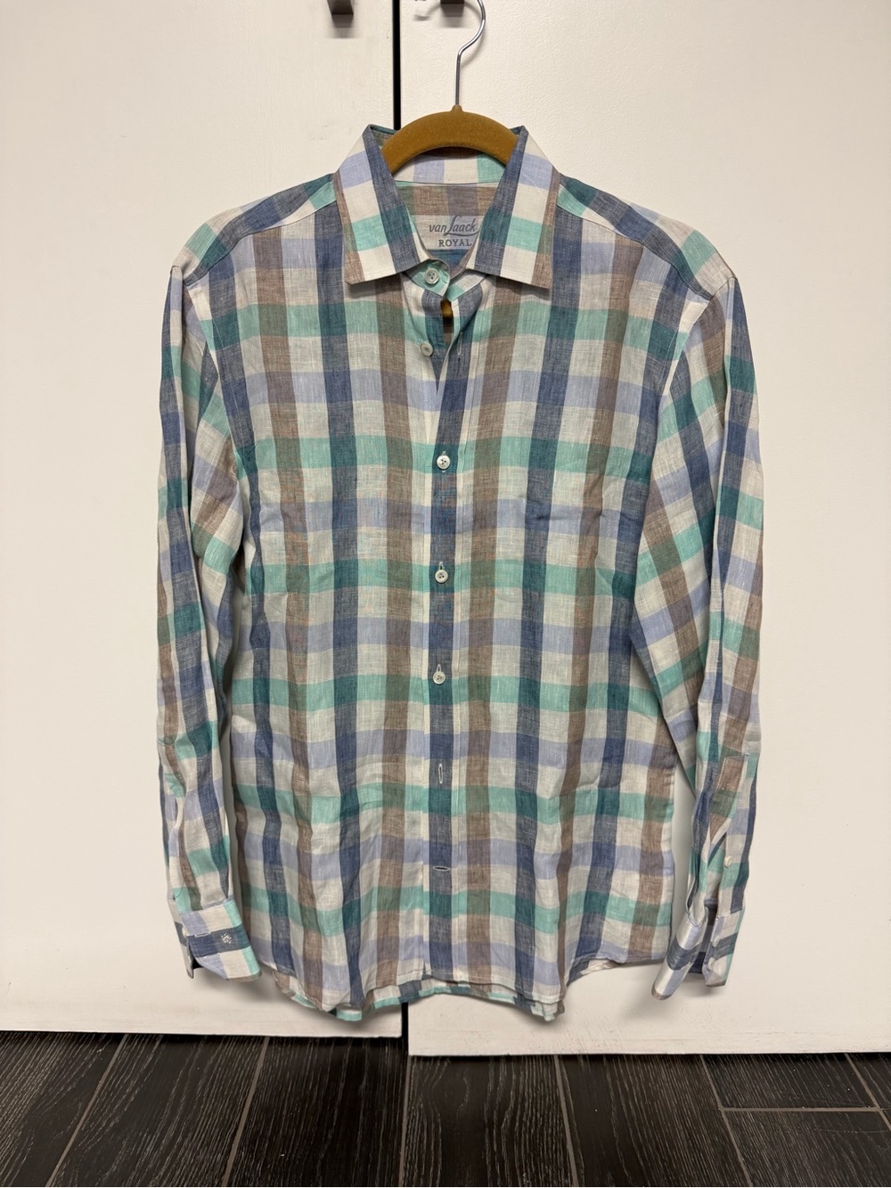 Van Laack Royal Linen Shirt — Multicolor Plaid